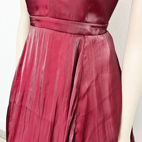 [Torrid] Red Liquid Look Taffeta Satin Fit & Flare Dress Pockets Sweetheart 14 - Picture 9 of 13